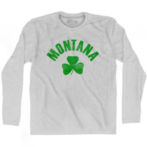 Montana State Shamrock Cotton Long Sleeve T-shirt - Grey Heather Montana State Shamrock Cotton Long Sleeve T-shirt - Grey Heather