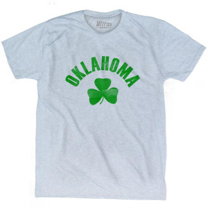Oklahoma State Shamrock Tri-Blend T-shirt - Athletic White Oklahoma State Shamrock Tri-Blend T-shirt - Athletic White