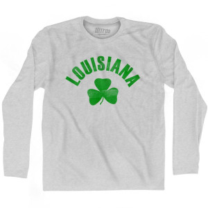 Louisiana State Shamrock Cotton Long Sleeve T-shirt - Grey Heather Louisiana State Shamrock Cotton Long Sleeve T-shirt - Grey Heather