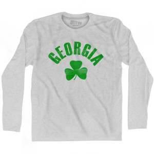 Georgia State Shamrock Cotton Long Sleeve T-shirt - Grey Heather Georgia State Shamrock Cotton Long Sleeve T-shirt - Grey Heather