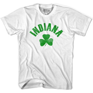 Indiana State Shamrock Cotton T-shirt - White Indiana State Shamrock Cotton T-shirt - White