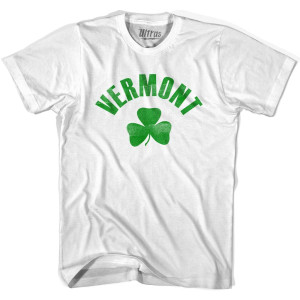 Vermont State Shamrock Cotton T-shirt - White Vermont State Shamrock Cotton T-shirt - White