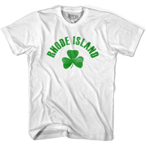 Rhode Island State Shamrock Cotton T-shirt-White Rhode Island State Shamrock Cotton T-shirt-White