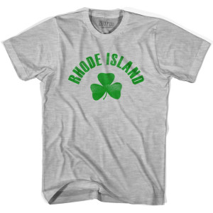 Rhode Island State Shamrock Cotton T-shirt - Grey Heather Rhode Island State Shamrock Cotton T-shirt - Grey Heather