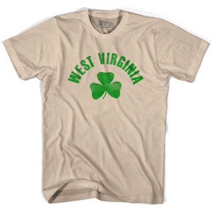 West Virginia State Shamrock Cotton T-shirt - Creme West Virginia State Shamrock Cotton T-shirt - Creme