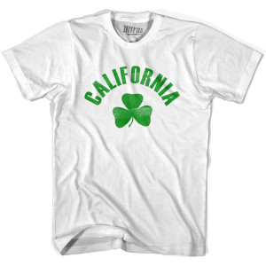 California State Shamrock Cotton T-shirt-White California State Shamrock Cotton T-shirt-White