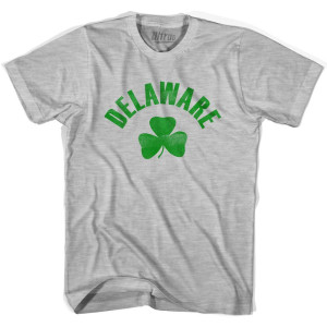 Delaware State Shamrock Cotton T-shirt-Grey Heather Delaware State Shamrock Cotton T-shirt-Grey Heather