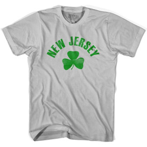 New Jersey State Shamrock Cotton T-shirt - Cool Grey New Jersey State Shamrock Cotton T-shirt - Cool Grey