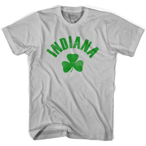 Indiana State Shamrock Cotton T-shirt - Cool Grey