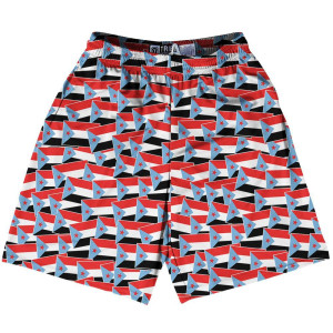 Tribe South Yemen Party Flags Lacrosse Shorts Made in USA - Blue Red Tribe South Yemen Party Flags Lacrosse Shorts Made in USA - Blue Red