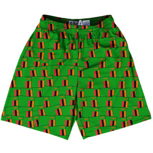 Tribe Zambia Party Flags Lacrosse Shorts Made in USA - Green