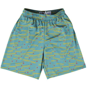 Tribe Aruba Party Flags Lacrosse Shorts Made in USA - Light Blue