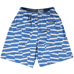 Tribe Honduras Party Flags Lacrosse Shorts Made in USA - Blue White Tribe Honduras Party Flags Lacrosse Shorts Made in USA - Blue White