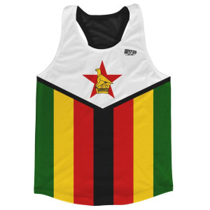 Zimbabwe Country Flag Running Tank Top Racerback Track and Cross Country Singlet Jersey Made In USA-Green Yellow Red Zimbabwe Country Flag Running Tank Top Racerback Track and Cross Country Singlet Jersey Made In USA-Green Yellow Red
