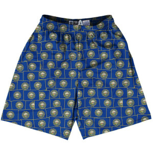 Tribe New Hampshire State Party Flags Lacrosse Shorts Made in USA - Blue Tribe New Hampshire State Party Flags Lacrosse Shorts Made in USA - Blue