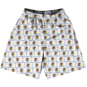 Tribe Illinois State Party Flags Lacrosse Shorts Made in USA - White Tribe Illinois State Party Flags Lacrosse Shorts Made in USA - White