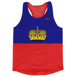 Liechtenstein Country Flag Running Tank Top Racerback Track and Cross Country Singlet Jersey Made In USA - Blue Yellow Red Liechtenstein Country Flag Running Tank Top Racerback Track and Cross Country Singlet Jersey Made In USA - Blue Yellow Red