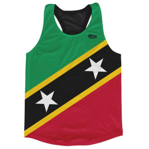 Saint Kitts and Nevis Country Flag Running Tank Top Racerback Track and Cross Country Singlet Jersey Made In USA - Red Yellow Green Saint Kitts and Nevis Country Flag Running Tank Top Racerback Track and Cross Country Singlet Jersey Made In USA - Red Yellow Green