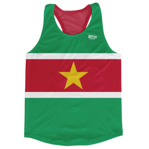 Suriname Country Flag Running Tank Top Racerback Track and Cross Country Singlet Jersey Made In USA - Green Red Suriname Country Flag Running Tank Top Racerback Track and Cross Country Singlet Jersey Made In USA - Green Red