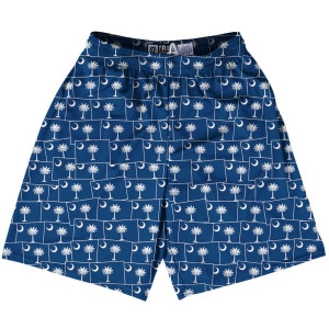 Tribe South Carolina State Party Flags Lacrosse Shorts Made in USA - Blue Tribe South Carolina State Party Flags Lacrosse Shorts Made in USA - Blue