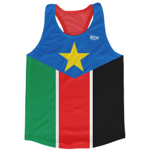 South Sudan Country Flag Running Tank Top Racerback Track and Cross Country Singlet Jersey Made In USA - Black Red Green South Sudan Country Flag Running Tank Top Racerback Track and Cross Country Singlet Jersey Made In USA - Black Red Green