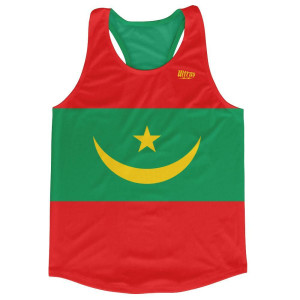 Mauritania Country Flag Running Tank Top Racerback Track and Cross Country Singlet Jersey Made In USA - Green Red Mauritania Country Flag Running Tank Top Racerback Track and Cross Country Singlet Jersey Made In USA - Green Red