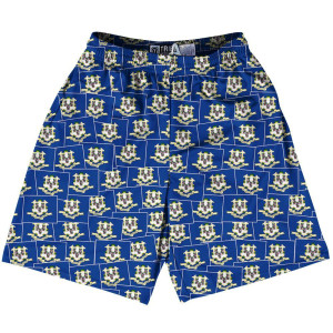 Tribe Connecticut State Party Flags Lacrosse Shorts Made in USA - Blue Tribe Connecticut State Party Flags Lacrosse Shorts Made in USA - Blue