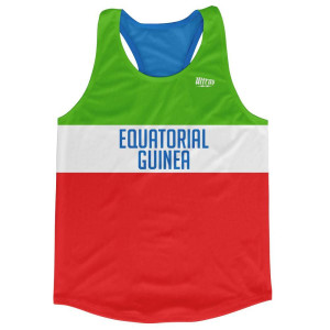 Equatorial Guinea Country Finish Line Running Tank Top Racerback Track and Cross Country Singlet Jersey Made In USA - Green Red Equatorial Guinea Country Finish Line Running Tank Top Racerback Track and Cross Country Singlet Jersey Made In USA - Green Red