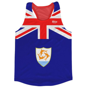 Anguilla Country Flag Running Tank Top Racerback Track and Cross Country Singlet Jersey Made In USA - Light Blue White Anguilla Country Flag Running Tank Top Racerback Track and Cross Country Singlet Jersey Made In USA - Light Blue White
