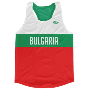 Bulgaria Country Finish Line Running Tank Top Racerback Track and Cross Country Singlet Jersey Made In USA - Red White Green Bulgaria Country Finish Line Running Tank Top Racerback Track and Cross Country Singlet Jersey Made In USA - Red White Green