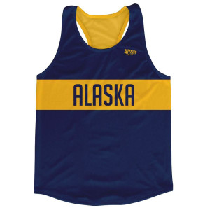 Alaska Finish Line Running Tank Top Racerback Track and Cross Country Singlet Jersey Made In USA - Navy Alaska Finish Line Running Tank Top Racerback Track and Cross Country Singlet Jersey Made In USA - Navy
