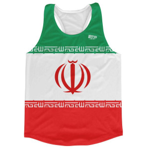 Iran Country Flag Running Tank Top Racerback Track and Cross Country Singlet Jersey Made In USA-Green White Red