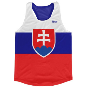 Slovakia Country Flag Running Tank Top Racerback Track and Cross Country Singlet Jersey Made In USA - Blue Red White Slovakia Country Flag Running Tank Top Racerback Track and Cross Country Singlet Jersey Made In USA - Blue Red White