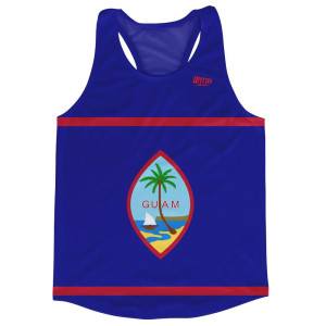 Guam Country Flag Running Tank Top Racerback Track and Cross Country Singlet Jersey Made In USA - Red Blue Guam Country Flag Running Tank Top Racerback Track and Cross Country Singlet Jersey Made In USA - Red Blue