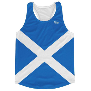 Scotland Country Flag Running Tank Top Racerback Track and Cross Country Singlet Jersey Made In USA - Blue White Scotland Country Flag Running Tank Top Racerback Track and Cross Country Singlet Jersey Made In USA - Blue White
