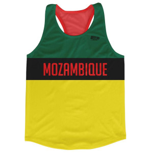 Mozambique Country Finish Line Running Tank Top Racerback Track and Cross Country Singlet Jersey Made In USA-Green Black Yellow Mozambique Country Finish Line Running Tank Top Racerback Track and Cross Country Singlet Jersey Made In USA-Green Black Yellow