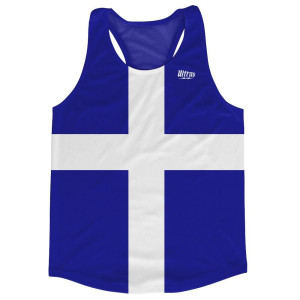 Finland Country Flag Running Tank Top Racerback Track and Cross Country Singlet Jersey Made In USA - Blue White