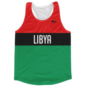 Libya Country Finish Line Running Tank Top Racerback Track and Cross Country Singlet Jersey Made In USA - Red Black Green Libya Country Finish Line Running Tank Top Racerback Track and Cross Country Singlet Jersey Made In USA - Red Black Green