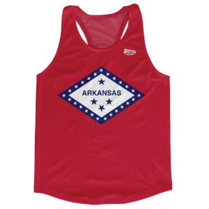 Arkansas State Flag Running Tank Top Racerback Track and Cross Country Singlet Jersey Made In USA - Red Arkansas State Flag Running Tank Top Racerback Track and Cross Country Singlet Jersey Made In USA - Red