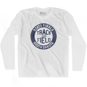 South Dakota State Finals Track and Field Adult Cotton Long Sleeve T-shirt - White