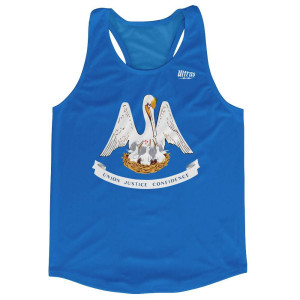 Louisiana State Flag Running Tank Top Racerback Track and Cross Country Singlet Jersey Made In USA - Sky Blue Louisiana State Flag Running Tank Top Racerback Track and Cross Country Singlet Jersey Made In USA - Sky Blue