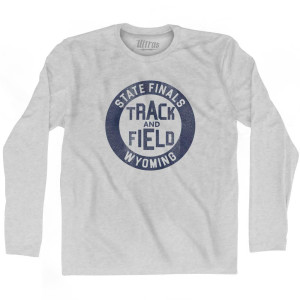 Wyoming State Finals Track and Field Adult Cotton Long Sleeve T-shirt - Grey Heather