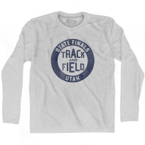 Utah State Finals Track and Field Adult Cotton Long Sleeve T-shirt - Grey Heather