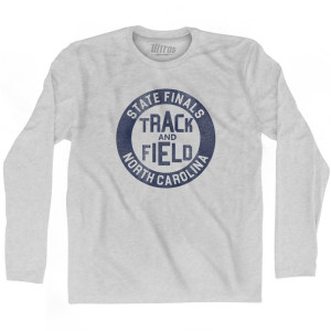 North Carolina State Finals Track and Field Adult Cotton Long Sleeve T-shirt - Grey Heather