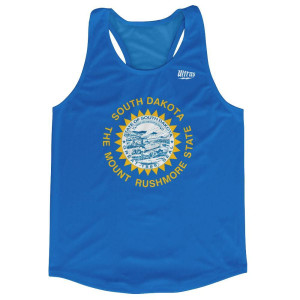 South Dakota State Flag Running Tank Top Racerback Track and Cross Country Singlet Jersey Made In USA-Sky Blue South Dakota State Flag Running Tank Top Racerback Track and Cross Country Singlet Jersey Made In USA-Sky Blue
