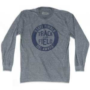 Delaware State Finals Track and Field Adult Tri-Blend Long Sleeve T-shirt - Athletic Grey Delaware State Finals Track and Field Adult Tri-Blend Long Sleeve T-shirt - Athletic Grey