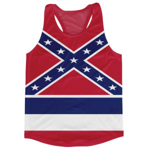 Mississippi State Flag Running Tank Top Racerback Track and Cross Country Singlet Jersey Made In USA - Blue White & Red Mississippi State Flag Running Tank Top Racerback Track and Cross Country Singlet Jersey Made In USA - Blue White & Red