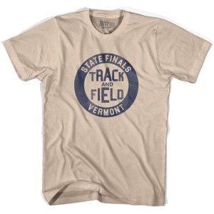 Vermont State Finals Track and Field Adult Cotton T-shirt - Creme Vermont State Finals Track and Field Adult Cotton T-shirt - Creme