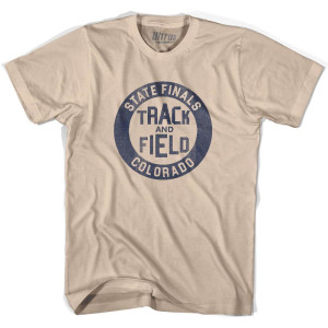 Colorado State Finals Track and Field Adult Cotton T-shirt - Creme Colorado State Finals Track and Field Adult Cotton T-shirt - Creme