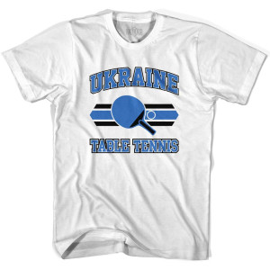 Ukraine Table Tennis Youth Cotton T-shirt - White Ukraine Table Tennis Youth Cotton T-shirt - White